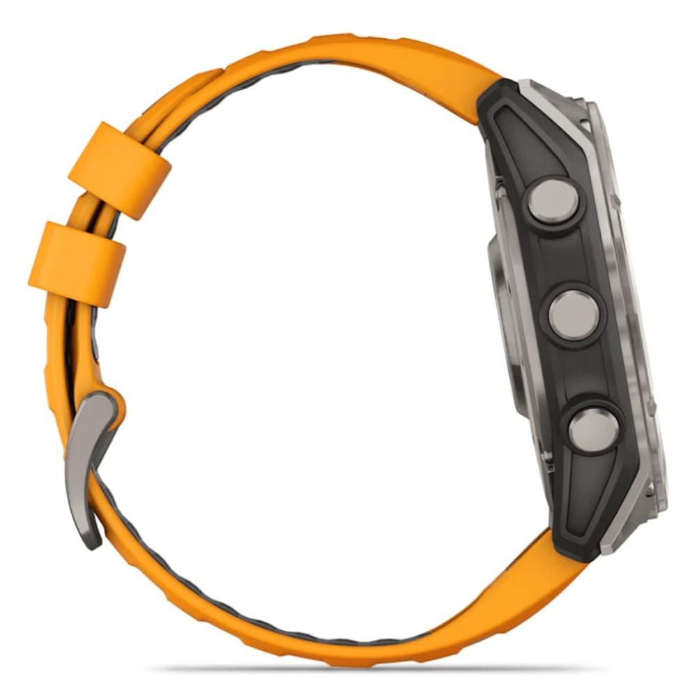 Garmin Fenix 8-51 MM, AMOLED, titanio zaffiro con cinturino in silicone SPARKORANGE/grafite