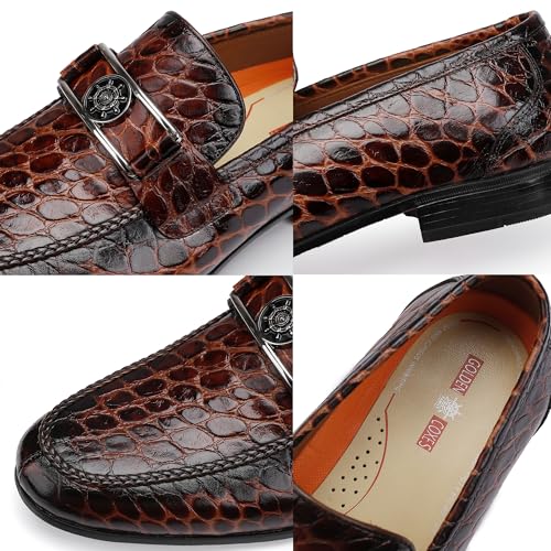 Premium Leather Tassel Loafer for Men, Classic Alligator Printed Thick Sole Dress Loafers Shoes for Mens2