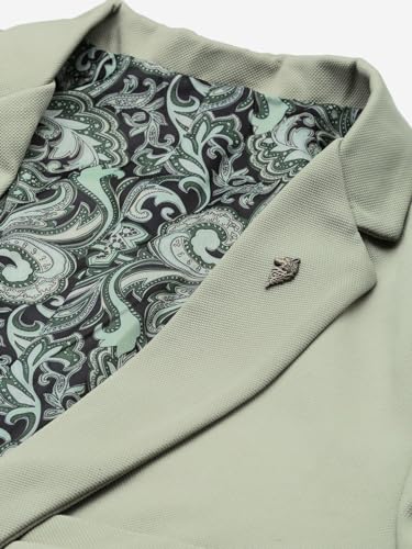Image of SHOWOFFFF Men Solid Single Breasted Casual Blazer | Notched Lapel Full Sleeves Cotton Blazer for Mens | Slim Fit Regular Length Blazer for Men's