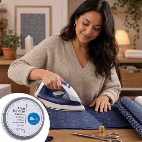Heat Erasable Cream for Fabric Marking and Pattern Transfer,Precise Fabric Marker Set with Tape, Brushes & Manual,No-Trace Iron Disappearing Paste for Embroidery Sewing Quilting Pattern Transferring - Image 3