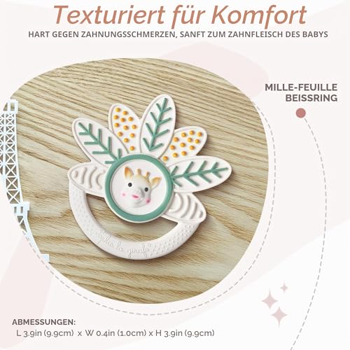 Beißring und Greifling Blätter, Naturkautschuk Maße 10 x 10 x 0,5 cm