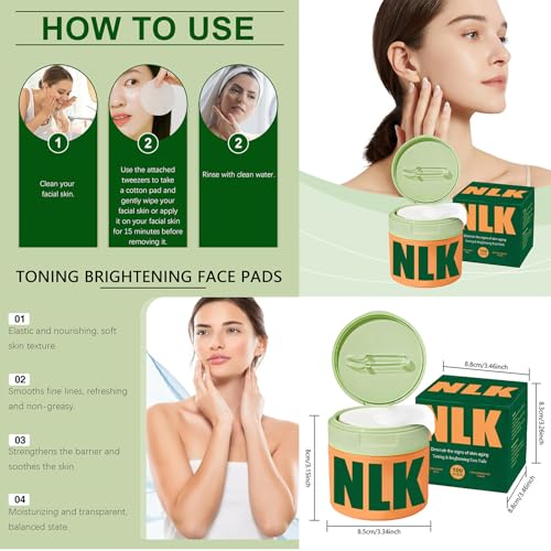 Image of Korean-Inspired Skincare Toner Pads - Anti-Aging Care for Fine Lines, Wrinkles & Dark Spots - Hydrating Facial Pads with Snail Mucin, Niacinamide & Centella - 100 Count