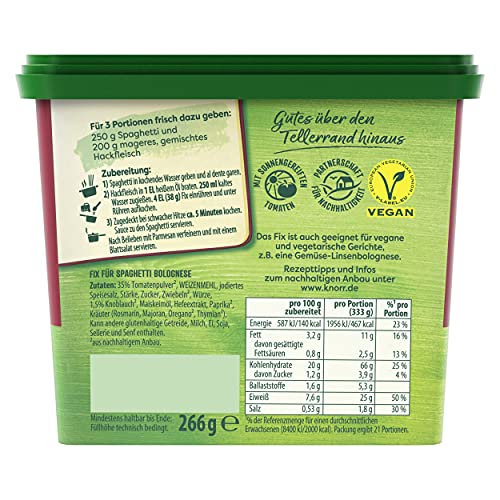 Knorr Fix Gewürzmischung Spaghetti Bolognese XXL leckere Nudelsauce