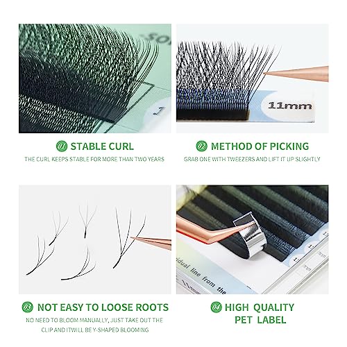 ANNAFRIS 3D Premade Fan W Shape Clover Eyelash Extensions 0.07 C Curl 8-14mm MIX Volume Self Fanning W Lash Extension Natural Soft Faux Mink False Lashes Makeup Supplies (8-14mm MIX - Image 3