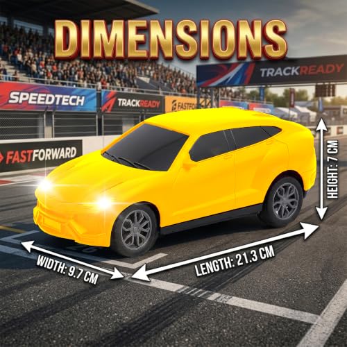 Image of Gooyo GY-448JM Rechargeable Remote Control Car Toy | Yellow Color, Power Source: Lithium Rechargeable Battery for Car (Included) & 2xAA Battery for Remote Controller (Not Included)