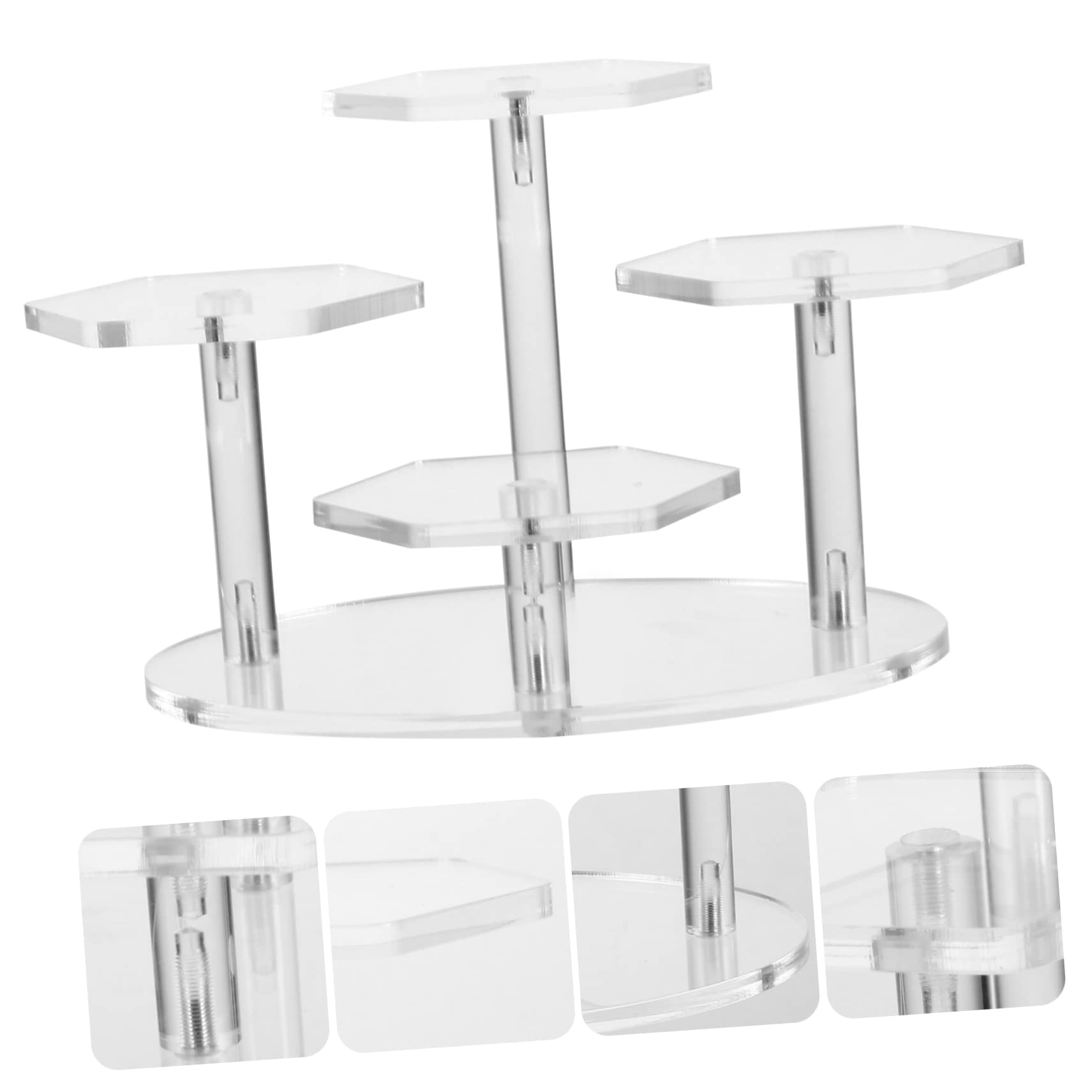 Cabilock Expositor Vertical de Acrílico Transparente para Joyas y Figuras Diseño Escalonado de 4 Niveles, Soporte Decorativo Adecuado para Ambiente del Hogar o Entrada
