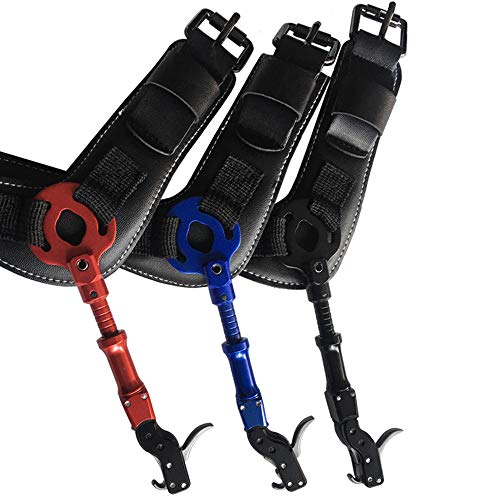 Jianzd Archery Release Aid Compound Bow Huting Arrow Leather Wristband Bow Accessories (Blue) #TOP2
