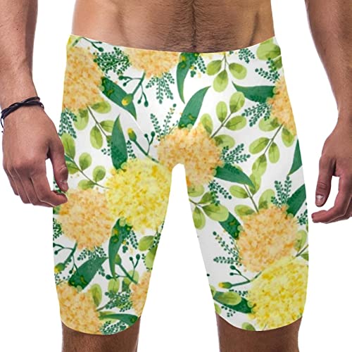 Maillot de bain homme fleurs jaunes imprimé floral multicolore