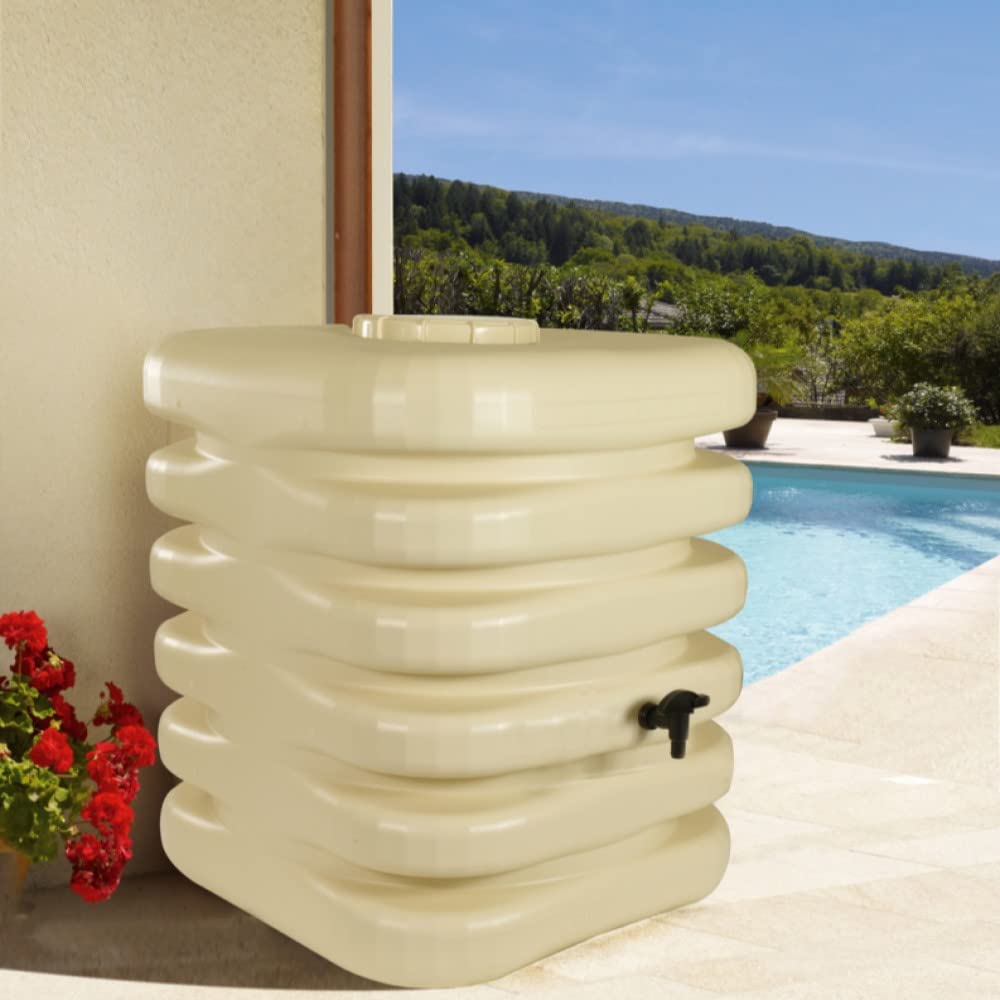 Belli 0242 1 Récupérateur à Eau Cubique 1000 L Beige 100 x 120 cm