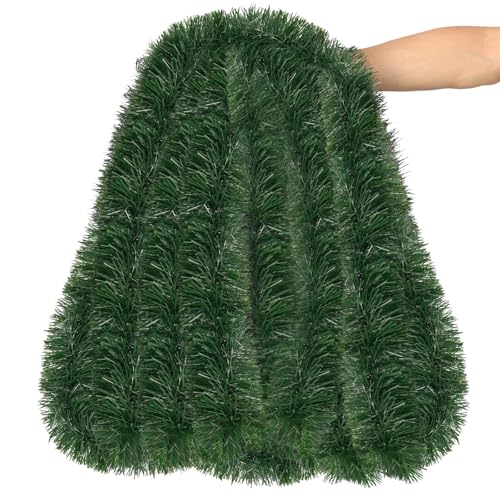 50Ft Green Christmas Garland, Artificial Non-Lit Soft Green Garlands, Christmas