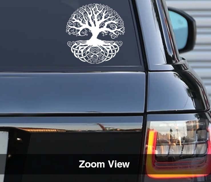 Knot Tree of Life Vinyl Decals Stickers for Cars, Vans, Trucks, and laptops (White 6x5.9) - Image 2