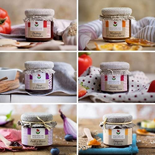 Compotes and Chutneys tasting | Made in Italy | 6 Flavours 1.40 lbs | 3.74 oz per type | EMILIA FOOD LOVE Selected with love in Italy
