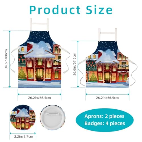 Tablier de cuisine bonhomme de neige multicolore à broches - 2