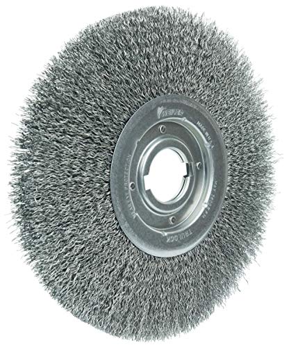 Image of Weiler 06200 12 inch Medium Face Crimped Wire Wheel, .020 inch Steel Fill, 2 inch Arbor Hole, Made in the USA