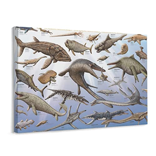 Teacher Poster Prehistoric Marine Life Knowledge Science Modern Room Wall Decoration Canvas Wall Art Prints For Wall Decor Room Decor Bedroom Decor Gifts 24X32Inch(60X80Cm) Frame-Style #TOP17