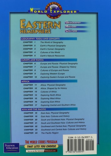 World Explorer Eastern Hemisphere 3 Edition Stu... 0130630071 Book Cover