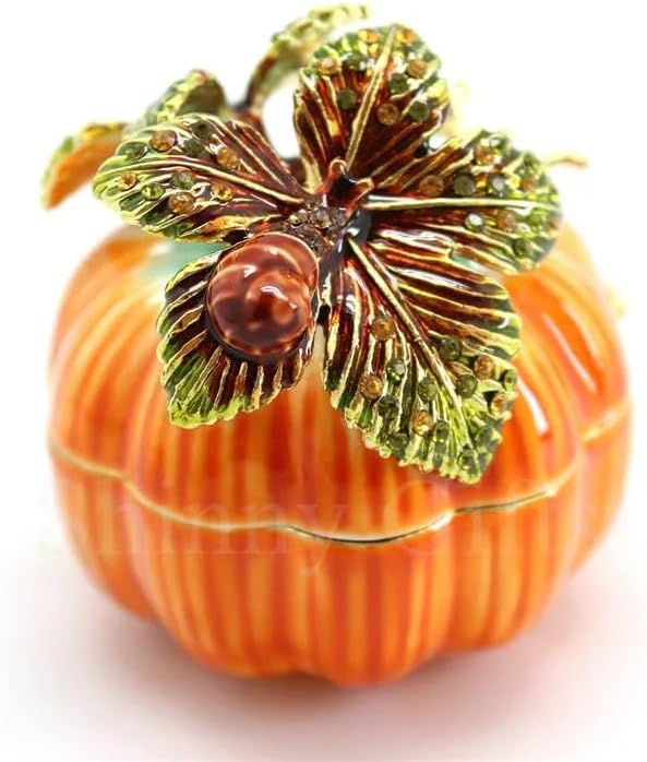 HUFFA Enameled Metal Trinket Box - Decorative Storage for Jewelry and Keepsakes