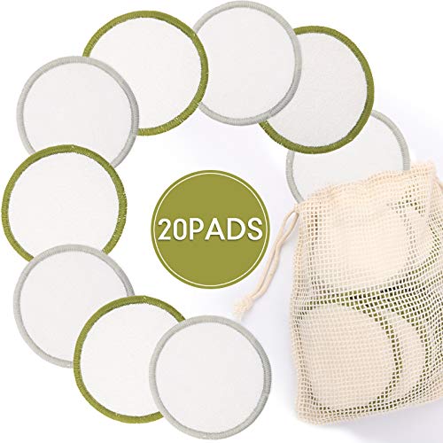 SaiXuan Herbruikbare make-up remover pads (20 stuks) met wasbare katoenen pads waszak milieuvriendelijke gezichtsdoek… - Image 5