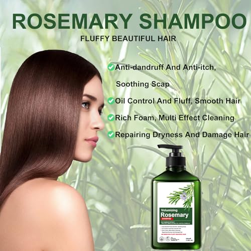 Rosemary Shampoo, Anti-dandruff & Anti-itch, Soothing Scap Oil Control, Multi Effect Cleaning Repairing Dryness and Damage, Hair Care Shampoo for Hair Loss Women Men - 500ml - Image 4