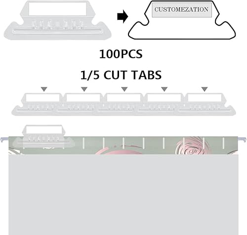 Miniatura 3 de Carpetas colgantes de archivo, diseño floral, tamaño carta con pestañas de corte ajustables de 15, 6 estilos surtidos, decorativo, cajón, escritorio
