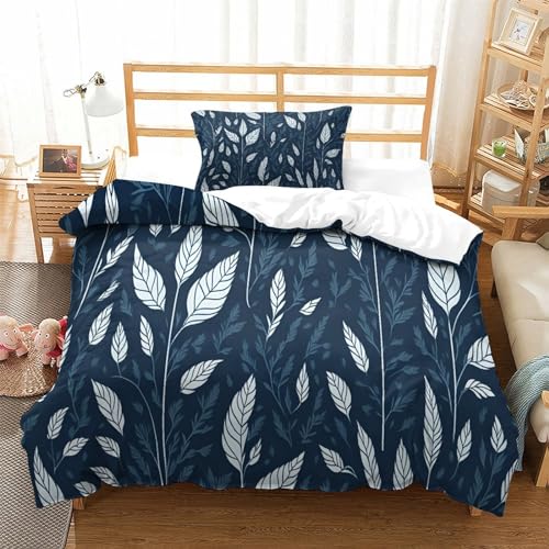 Parure de lit E feuilles d'art housse de couette single 135x200cm 3D