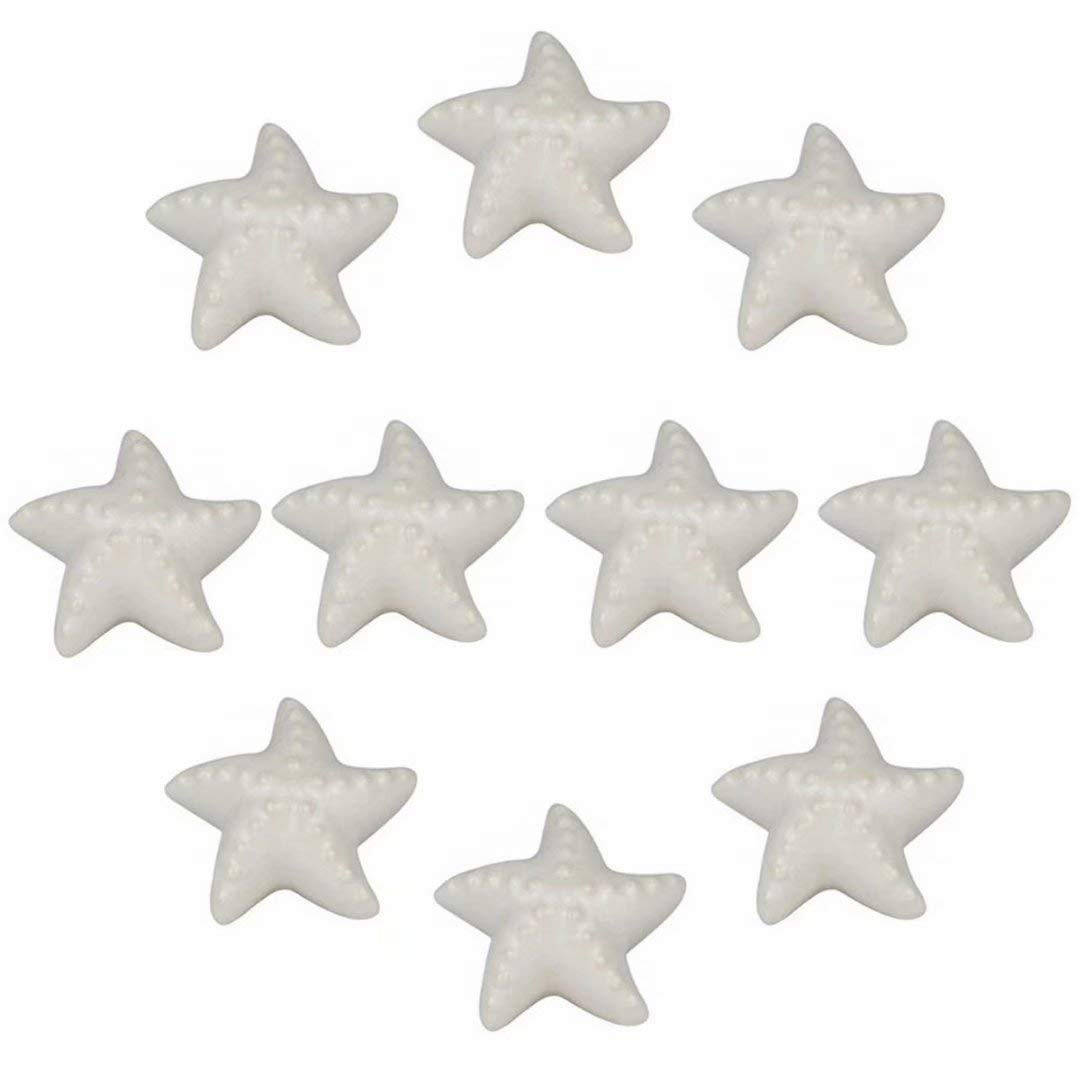 FirstDecor10pcs White Cabinet Knobs-Starfish Shape Wardrobe Door Knobs/Cupboard Drawer Pull Handle/Ceramic Dresser Knobs