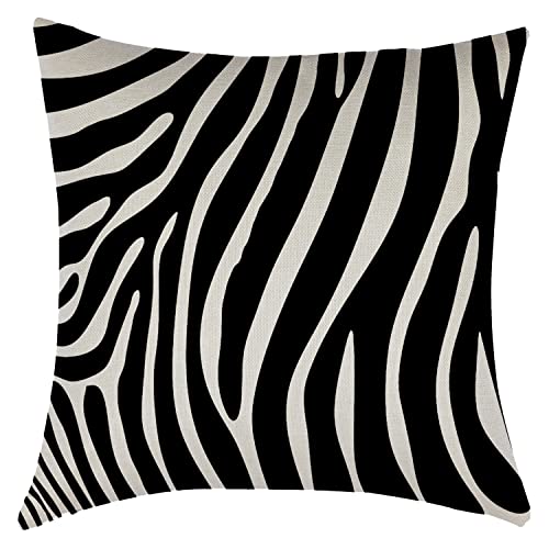 Zacinover 202209272159 Zebra Stripe Print Throw Pillow Covers 18X18 Inch thumb #2