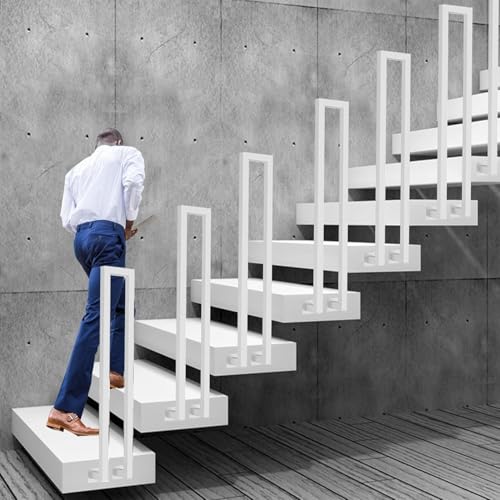 Garde-corps d'escalier intérieur compact blanc pour optimiser les petits espaces