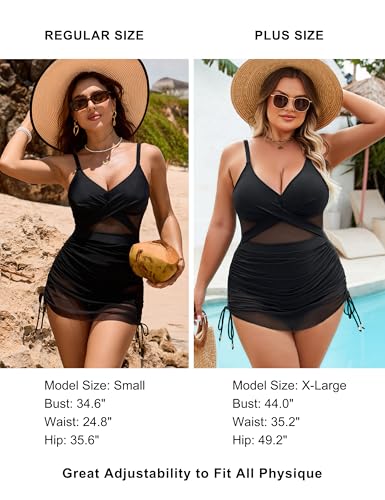 Blooming Jelly Womens One Piece Swimsuit Modest Tummy Control Bathing Suit Twist Front Swim Dress Swimwear 20253
