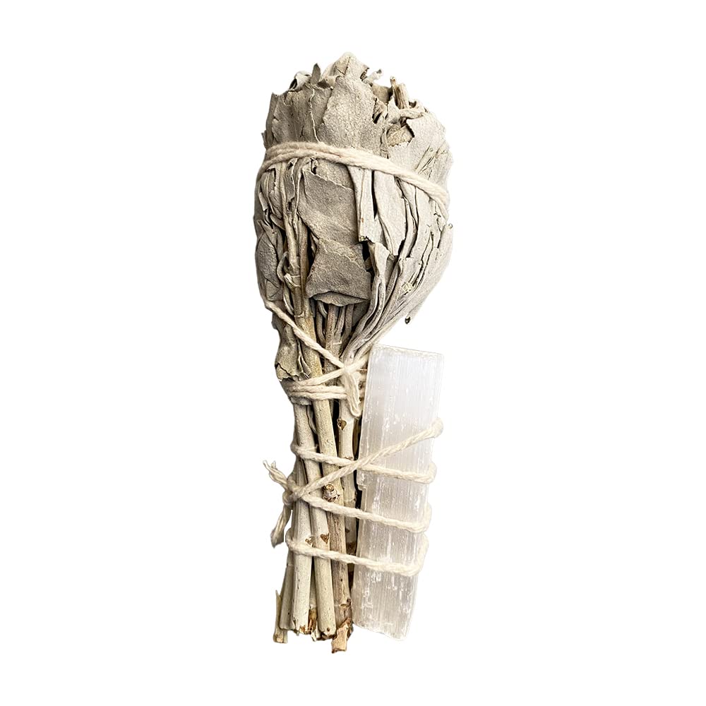 Vie Natural Sage Smudge Stick 4" (Torch White Sage And Selenite 4")