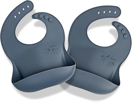 Miniatura 12 de APLAINR Babero de lenguaje de señas para bebé, baberos de silicona para bebés, gráficos ASL, atrapador de alimentos, ajustable, impermeable, suave,