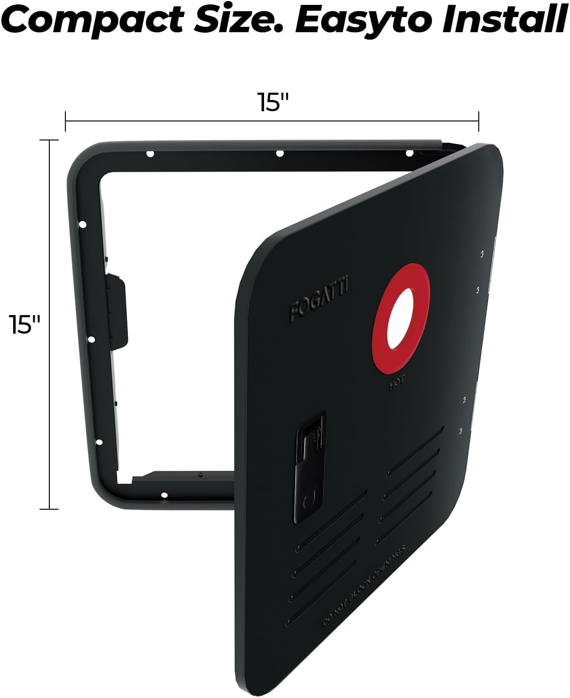 FOGATTI 15" x 15" RV Water Heater Black Door. ONLY Door kit for FOGATTI RV Tankless Water Heaters, Water Heater not Included
