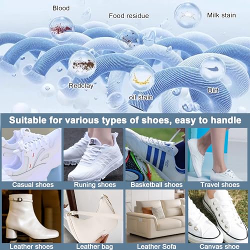 Image of 8-in-1 Shoe Cleaner Kit, Quick, Shoe Cleaning for Sneakers, Canvas Plastic Golf Leather Pink and White Shoes, Gentle Formula for Effortless Care Without Harming Shoes