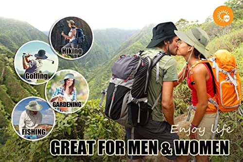 Koreshion B-0121-MEN-SUN-HAT-LIGHT-GRAY Mens Womens Sun Hat Wide Brim Breathable Mesh Upf 50+ Bucket Hat Waterproof Fishing Hat Quick-Drying Safari Hat Foldable Boonie Cap Outdoor Sun Protection Cap Light Gray thumb #5