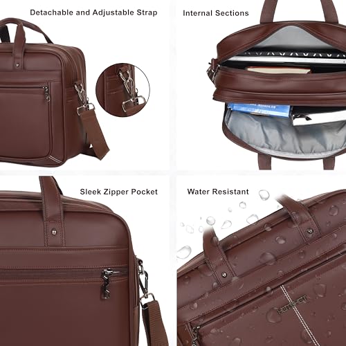 Image of HOT SHOT EXECUTIVE 2001|LEATHER MESSANGER BAG|LAPTOP MESSAMGER BAG|LAPTOP SLING BAG|OFFICE BAG|SHOULDER BAG|15.6 INCH|WATER RESISTANT |20 L LAPTOP BAG FOR MEN & WOMEN