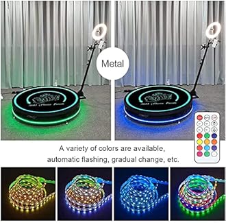 HYQNG 360 Photo Booth Machine, with Free Logo Ring Light Selfie Holder Accessories,5 People Stand on APP Remote Control Automatic Slow Motion 360 Spin Camera Video Booth for Parties 115cm/45in