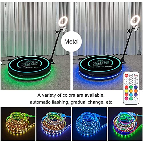 HYQNG 360 Photo Booth Machine, with Free Logo Ring Light Selfie Holder Accessories,5 People Stand on APP Remote Control Automatic Slow Motion 360 Spin Camera Video Booth for Parties 115cm/45in