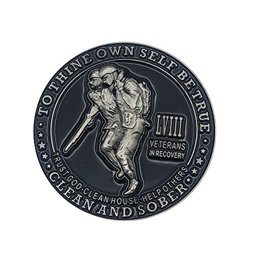 Veterans in Recovery AA Chip Sobriety Coin (1-60 Years) with Third Step Prayer on The Back. My Recovery Store AA Medallion