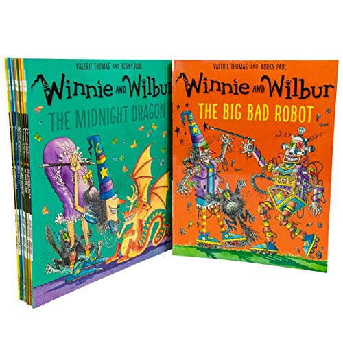 Winnie and Wilbur Collection 10 Books Set By Valerie Thomas (Winnie the Witch, The Broomstick Ride, The Magic Wand, At the Seaside, Happy Birthday, Winnie, The Flying Carpet, The Amazing Pumpkin)