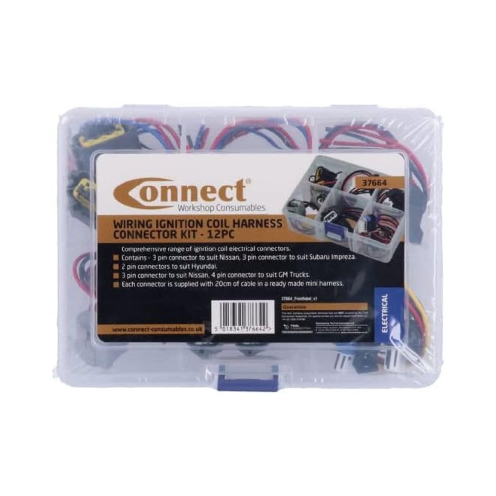 CONNECT 37664 Assorted Wiring Ignition Coil Harness Connector Kit 12 Piece