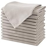 Cloth Napkins Set of 12 (18' X 18') Linen Textured Dinner Napkins Waterproof Extra Soft Thick...