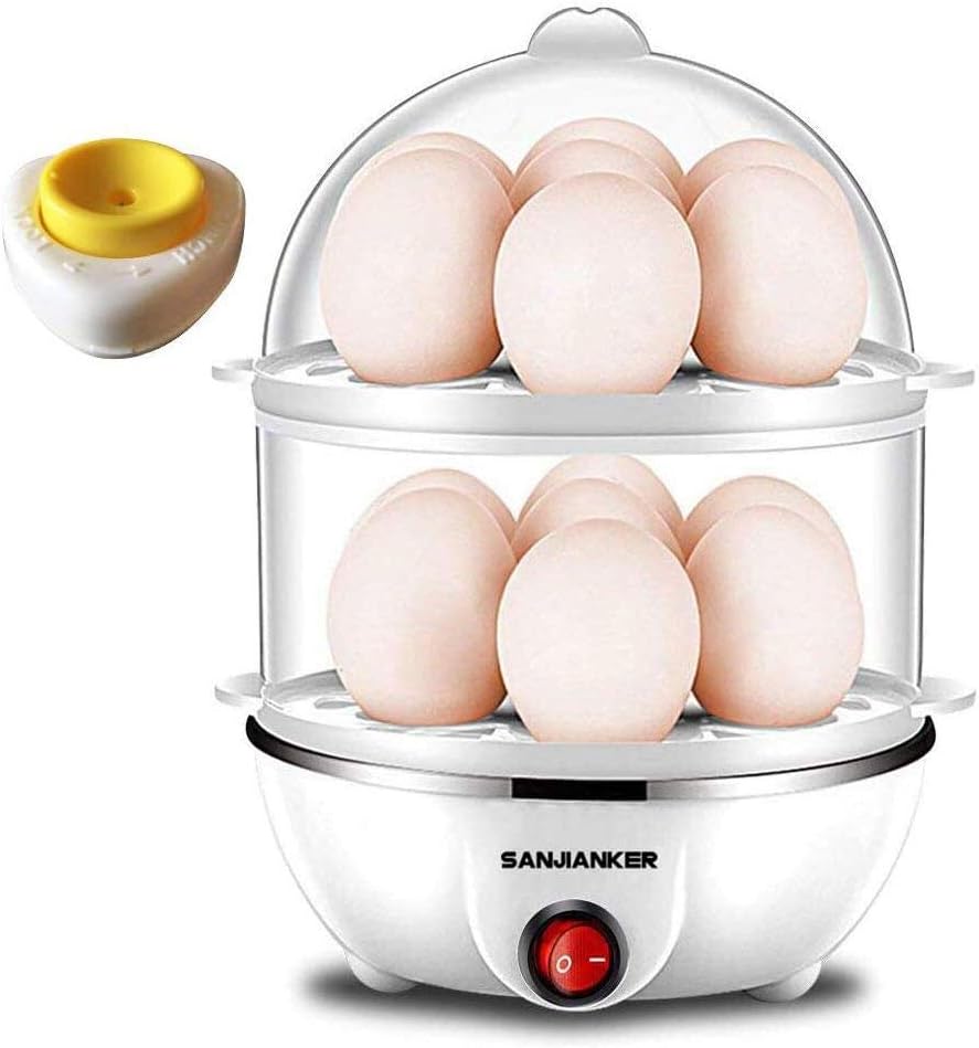 XB-EC06 14 Egg Capacity Egg Cooker,350W Electric Egg Maker,Egg Steamer,Egg Boiler,Egg Cooker With Automatic Shut Off, Egg Cooker with Egg Piercer,White