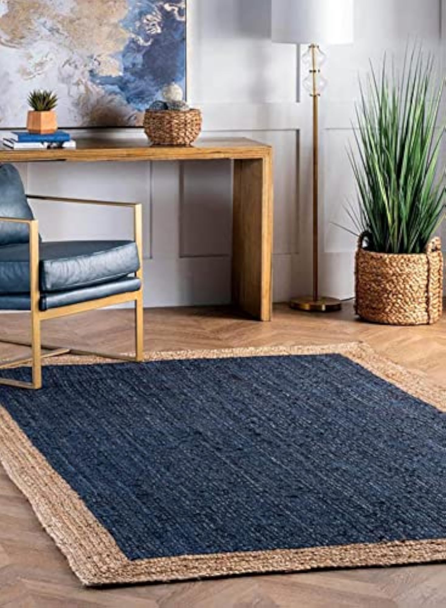 Jute Centre Table Carpet, Rectangular Living Room Rug