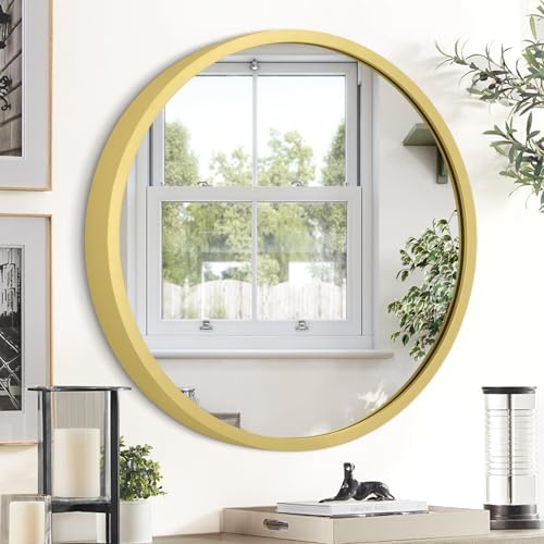 JJUUYOU Round Wall Mirror Decorative Circular Mirror for Bathroom...