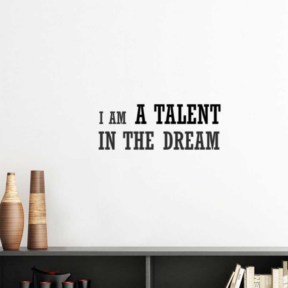 Sticker Je suis Un Talent dans Le rêve amovible silhouette rouge mat silhouette 30cm