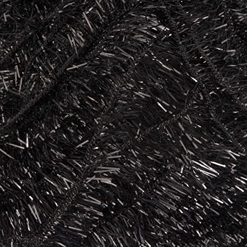 Hilado de brillo para plato peso peinado negro 02, tejer ganchillo con 4 madejas de 50 g 3