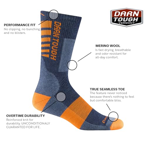 Darn Tough Vermont Backbone Boot Socks for Men, Midweight Work Boot Socks with Cushion & Padded Shin, Style 22072