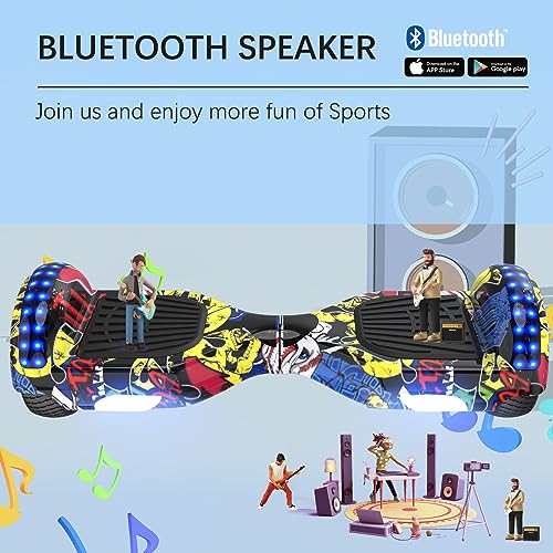 Hoverboard Bluetooth con luces LED integradas y motor estable RCB Overboard de 6.5 pulgadas 6