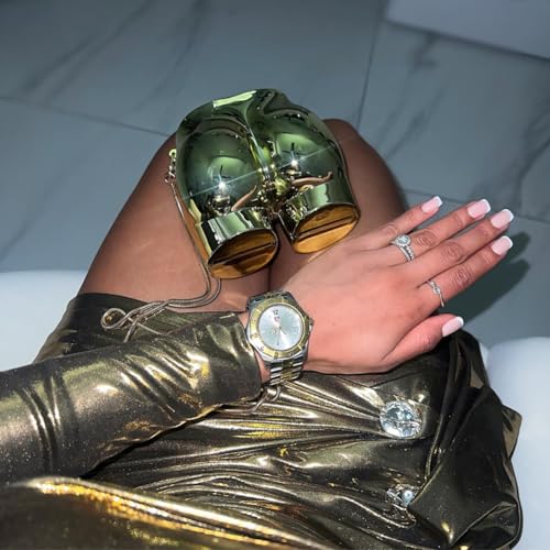 Design Evening Clutch Handbags Mini Silver Acrylic Purse for Women Novelty Funny Silver Crossbody Unique Shoulder Bag4