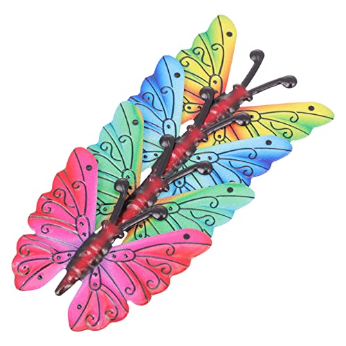 BESPORTBLE 4 Piezas colgante de de hierro forjado mariposas metalicas para pared escultura mural de mariposas adornos de pared escultura pared decoración ornamento colgante de casa